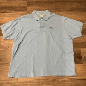 Lacoste Polo Shirt Extra Large Size 7 Blue White Green Crocodile Outdoors Preppy